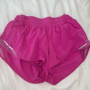 Hot bright pink Lululemon hotty hot shorts